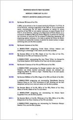 Proposed Senate first readers, 2018 February 26