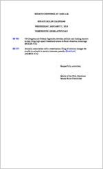 Senate rules calendar, 2018 January 31
