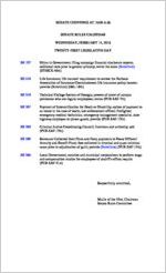 Senate rules calendar, 2018 February 14