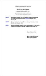 Senate rules calendar, 2018 March 1