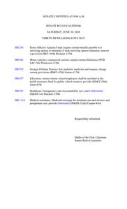 Senate rules calendar, 2020 June 20