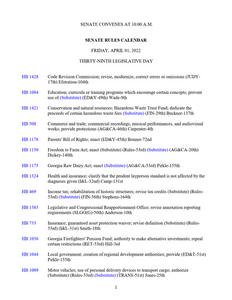 Senate rules calendar, 2022 April 1