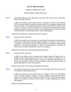 Senate first readers, 2022 February 28