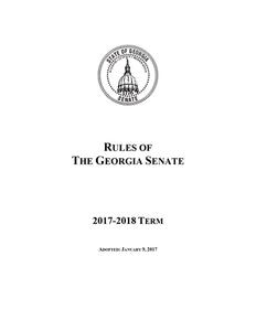 Rules of the Georgia Senate, 2017-2018