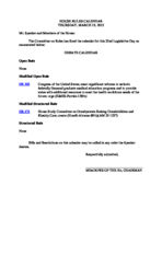 House rules calendar, 2015 March 19