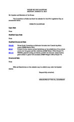 House rules calendar, 2015 March 23
