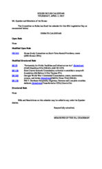 House rules calendar, 2015 April 2