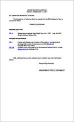 House rules calendar [Feb. 17, 2017]