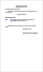House rules calendar [Mar. 13, 2017]