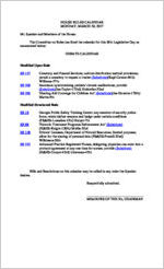 House rules calendar [Mar. 20, 2017]