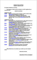 House rules calendar [Mar. 28, 2017]