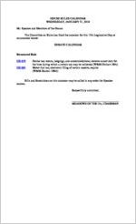 House rules calendar, 2018 January 31
