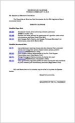 House rules calendar, 2018 February 13