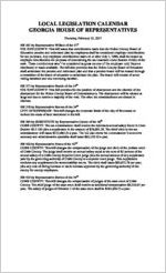 Local legislation calendar [Feb. 23, 2017]