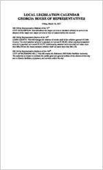 Local legislation calendar [Mar. 10, 2017]