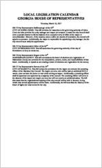 Local legislation calendar [Mar. 16, 2017]
