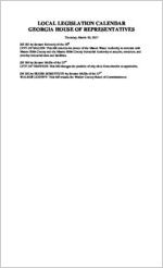 Local legislation calendar [Mar. 30, 2017]