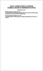Local legislation calendar [Mar. 6, 2017]