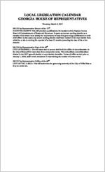Local legislation calendar [Mar. 9, 2017]