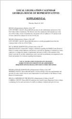 Local legislation calendar, 2019 March 28, supplement