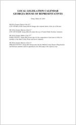 Local legislation calendar, 2019 March 29