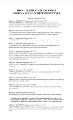 Local legislation calendar, 2020 February 19