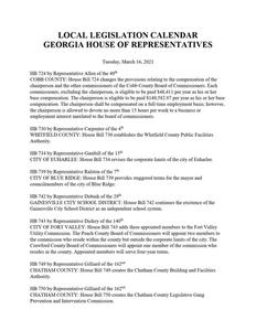 Local legislation calendar, 2021 March 16