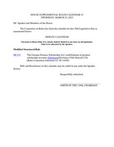 House supplemental rules calendar, 2023 March 23A
