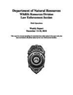 Field operations weekly report, 2010 December 12-18