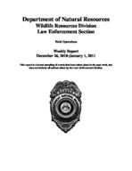 Field operations weekly report, December 26, 2010-January 1, 2011