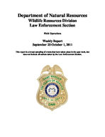 Field operations weekly report, 2011 September 25-October 1