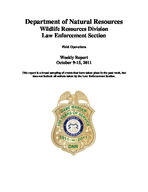 Field operations weekly report, 2011 October 9-15