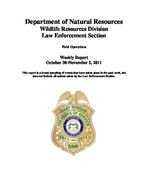 Field operations weekly report, 2011 October 30-November 5