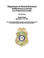 Field operations weekly report, 2011 September 11-17