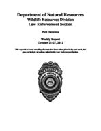 Field operations weekly report, 2012 October 21-27
