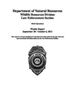 Field operations weekly report, 2012 September 30-October 6