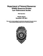 Field operations weekly report, 2012 November 4-10