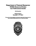 Field operations weekly report, 2012 November 11-17