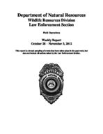 Field operations weekly report, 2012 October 28-November 3