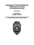 Field operations weekly report, 2012 December 16-29