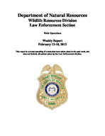 Field operations weekly report, February 12-18, 2012