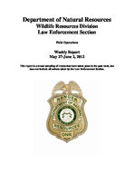 Field operations weekly report, 2012 May 27-June 2