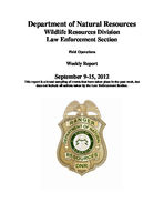 Field operations weekly report, 2012 September 9-15