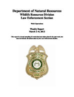 Field operations weekly report, 2013 March 3-9