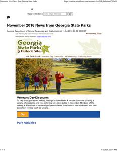 Georgia State Parks and Historic Sites, 2016 November