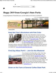 Georgia State Parks and Historic Sites, 2019 January