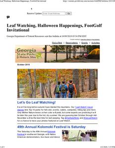 Georgia State Parks and Historic Sites, 2019 October