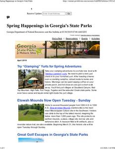 Georgia State Parks and Historic Sites, 2019 April