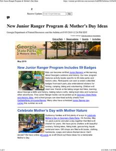 Georgia State Parks and Historic Sites, 2019 May