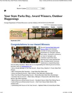 Georgia State Parks and Historic Sites, 2019 September